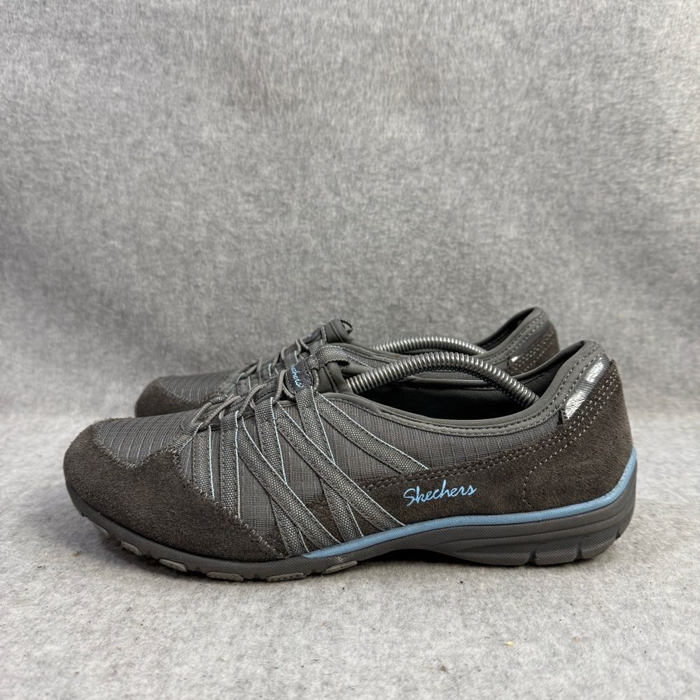 Skechers Shoes Womens Size 8 Relaxed Fit Memory Foam Slip On Grey Sneakers 22551